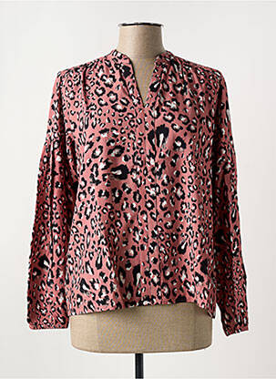 Blouse imprimé fantaisie manches longues rose JULIE GUERLANDE femme