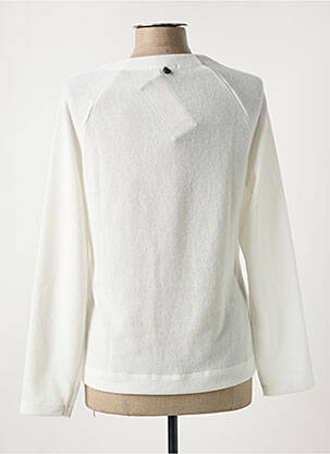Pull tissage chiné manches longues blanc MALOKA femme