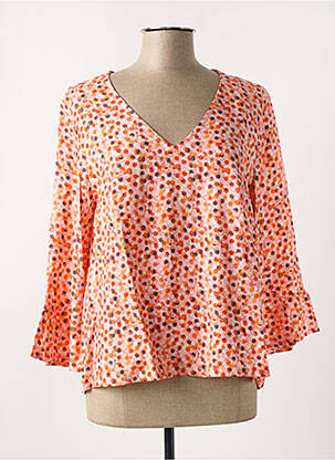 Top imprimé fantaisie manches longues orange LA FIANCÉE femme
