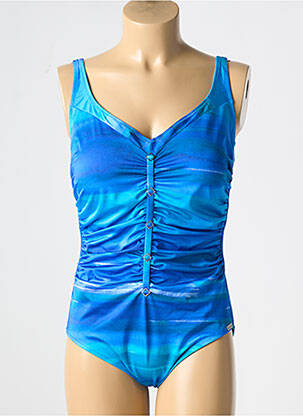 Maillot de bain 1 pièce stretch haut soutien-gorge moulé bleu CHARMLINE femme