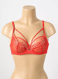 Soutien-gorge légère et transparente haut soutien-gorge emboitant rouge CHANTELLE femme
