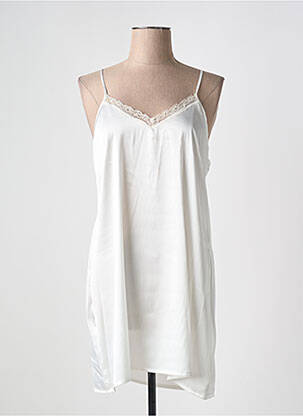 Nuisette/combinette effet matière satinée blanc ROSE POMME femme
