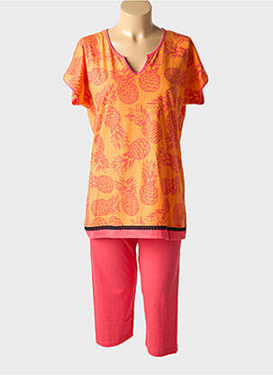 Pyjama col v orange ROSE POMME femme