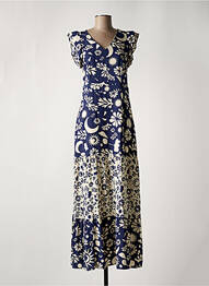 Robe longue imprimé fantaisie manches courtes bleu MD'M femme