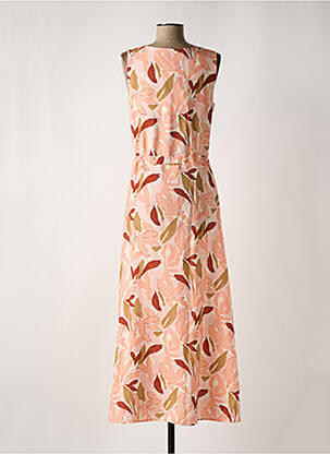 Robe longue imprimé fantaisie sans manche rose C'EST BEAU LA VIE femme