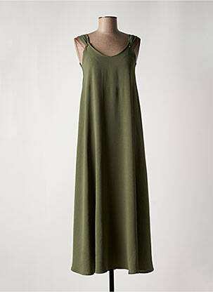 Robe longue sans manche sans manche vert GEVANA femme