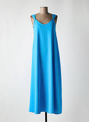 Robe longue sans manche sans manche bleu GEVANA femme