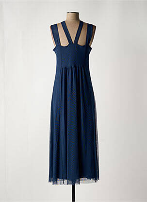 Robe mi-longue sans manche sans manche bleu MALOKA femme