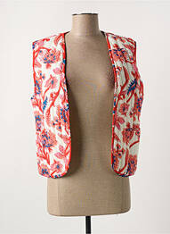 Gilet sans manche maille fine rouge C'EST BEAU LA VIE femme