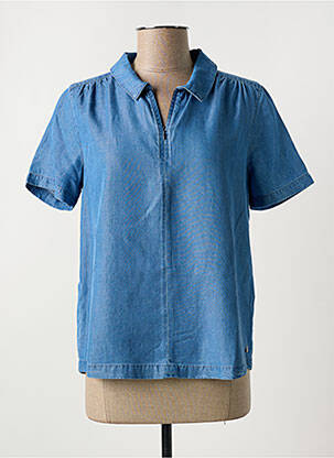 Blouse manches courtes manches courtes bleu ÉTYMOLOGIE femme
