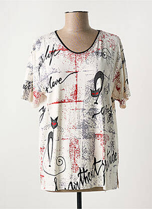 T-shirt imprimé fantaisie manches courtes blanc HC MHC femme
