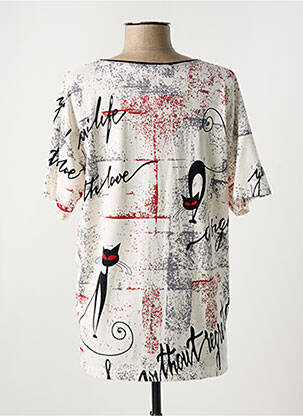 T-shirt imprimé fantaisie manches courtes blanc HC MHC femme