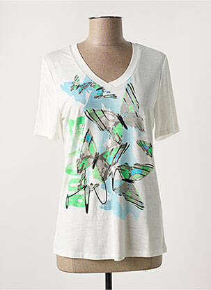 T-shirt sérigraphie floquée manches courtes blanc BARBARA LEBEK femme