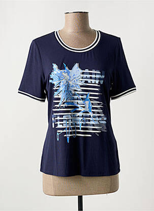T-shirt sérigraphie floquée manches courtes bleu BARBARA LEBEK femme