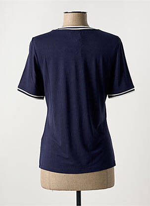 T-shirt sérigraphie floquée manches courtes bleu BARBARA LEBEK femme