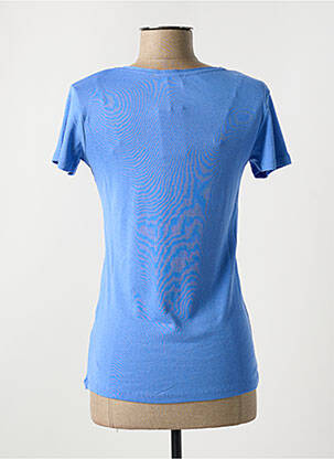T-shirt col v manches courtes bleu C'EST BEAU LA VIE femme