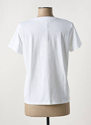 T-shirt col v manches courtes blanc MD'M femme
