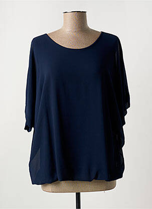 Blouse manches courtes manches courtes bleu COULEURS DU TEMPS femme