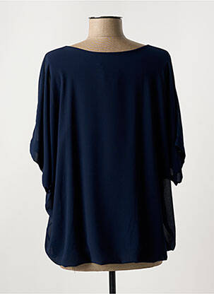 Blouse col rond manches courtes bleu COULEURS DU TEMPS femme