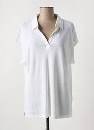 Polo coupe droite manches courtes blanc MD'M femme