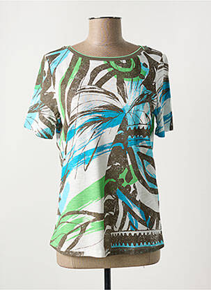T-shirt imprimé fantaisie manches courtes vert BARBARA LEBEK femme