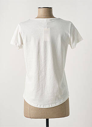 T-shirt sérigraphie floquée manches courtes blanc C'EST BEAU LA VIE femme