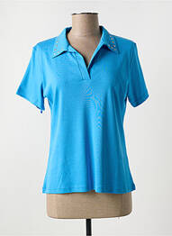 Polo coupe cintrée manches courtes bleu I.ODENA femme