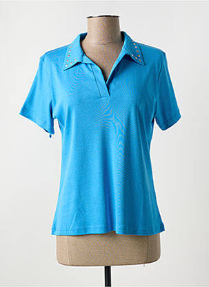Polo coupe cintrée manches courtes bleu I.ODENA femme
