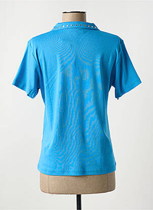 Polo coupe cintrée manches courtes bleu I.ODENA femme