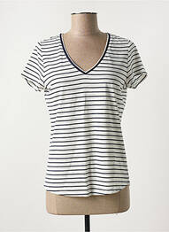 T-shirt col v manches courtes blanc ÉTYMOLOGIE femme
