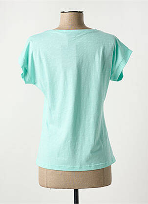 T-shirt col v manches courtes bleu I.ODENA femme