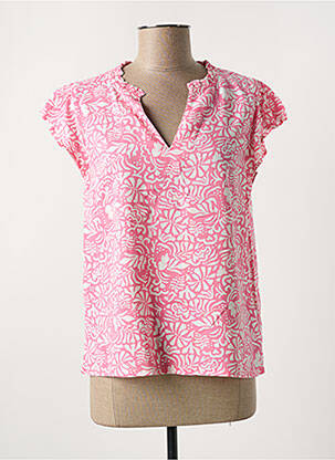 Blouse imprimé fantaisie manches courtes rose C'EST BEAU LA VIE femme