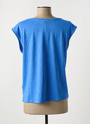 T-shirt col v manches courtes bleu C'EST BEAU LA VIE femme