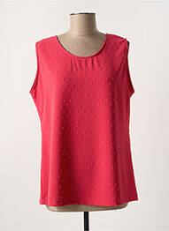 Blouse fermeture boutonnée au dos sans manche rouge AZAY femme