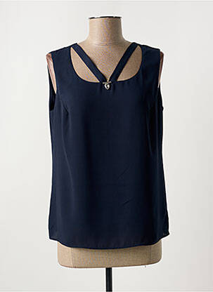 Blouse col rond sans manche bleu GREGORY PAT femme