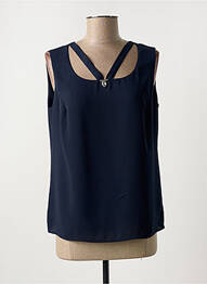 Blouse col rond sans manche bleu GREGORY PAT femme