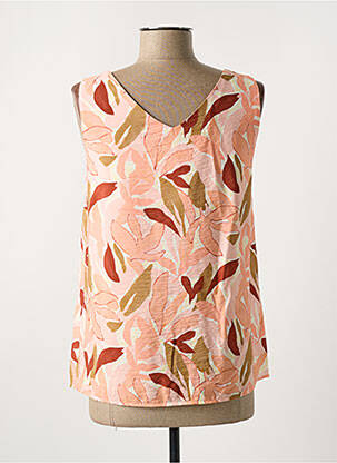 Blouse imprimé fantaisie sans manche orange C'EST BEAU LA VIE femme