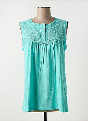 Blouse col rond sans manche bleu MD'M femme