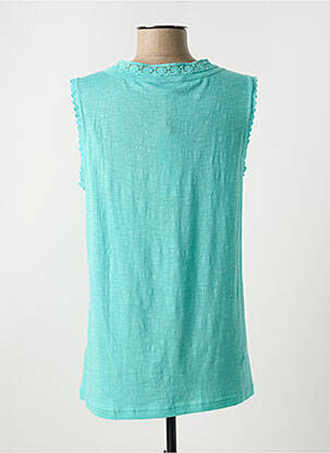 Blouse col rond sans manche bleu MD'M femme