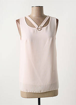 Blouse col rond sans manche rose COULEURS DU TEMPS femme