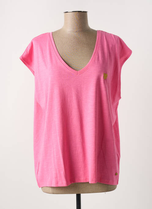 T-shirt coupe droite manches courtes rose C'EST BEAU LA VIE femme