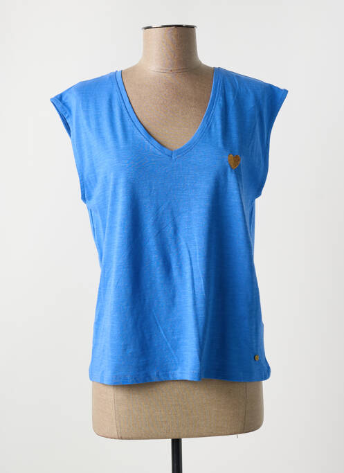 T-shirt bleu C'EST BEAU LA VIE pour femme