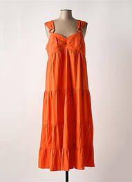 Robe longue coupe évasée fines bretelles orange C'EST BEAU LA VIE femme