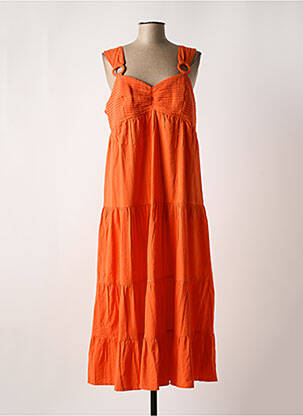 Robe longue coupe évasée fines bretelles orange C'EST BEAU LA VIE femme