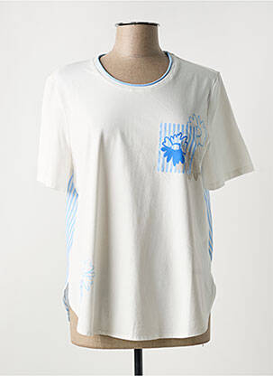 T-shirt coupe droite manches courtes bleu BARBARA LEBEK femme