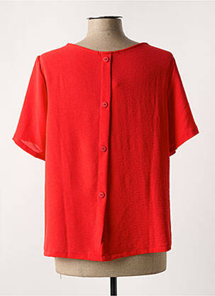 Blouse fermeture boutonnée au dos manches courtes rouge AZAY femme