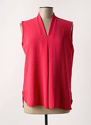 Top coupe fluide sans manche rouge AZAY femme