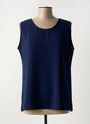 Top stretch sans manche bleu AZAY femme
