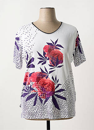 T-shirt sérigraphie avec strass manches courtes violet HC MHC femme