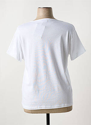 T-shirt col v manches courtes blanc I.ODENA femme